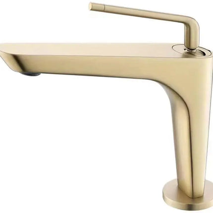 Kube Bath Aqua Saggio by Kubebath Single Lever Bathroom Vanity Faucet – Brushed Gold Kube Bath