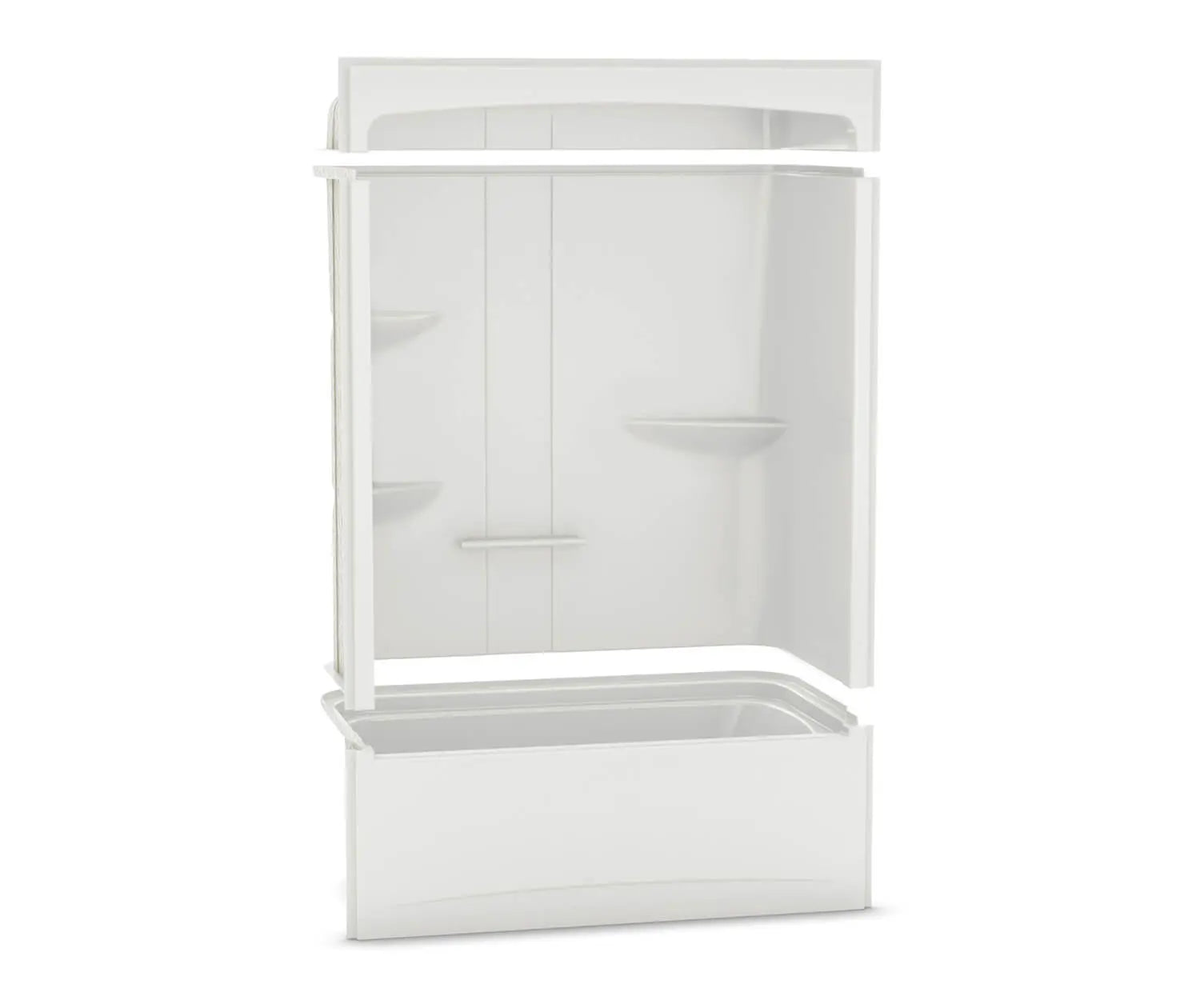 ALLIA TSR-6032 Acrylic Alcove Left-Hand Drain Three-Piece Tub Shower in White - Plumbing Market