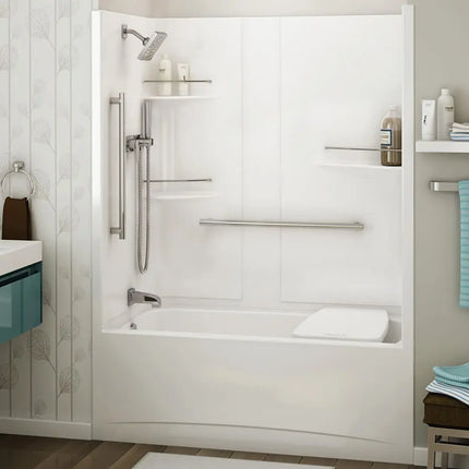 ALLIA TSR-6032 Acrylic Alcove Left-Hand Drain Three-Piece Tub Shower in White - Plumbing Market
