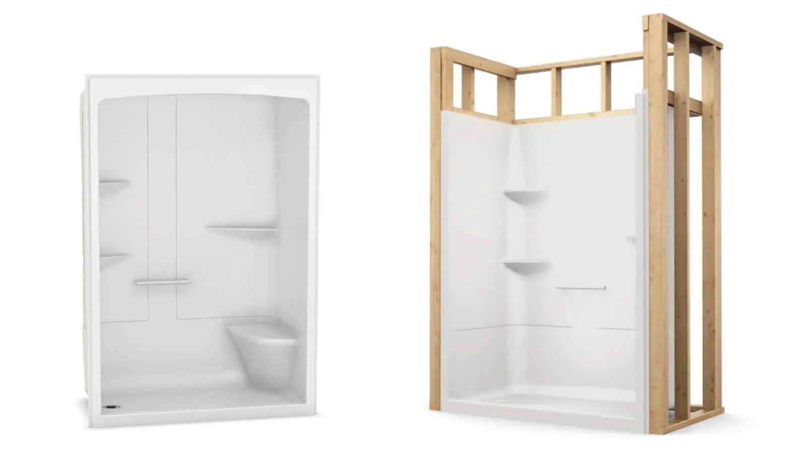 ALLIA TSR-6032 Acrylic Alcove Left-Hand Drain Three-Piece Tub Shower in White - Plumbing Market