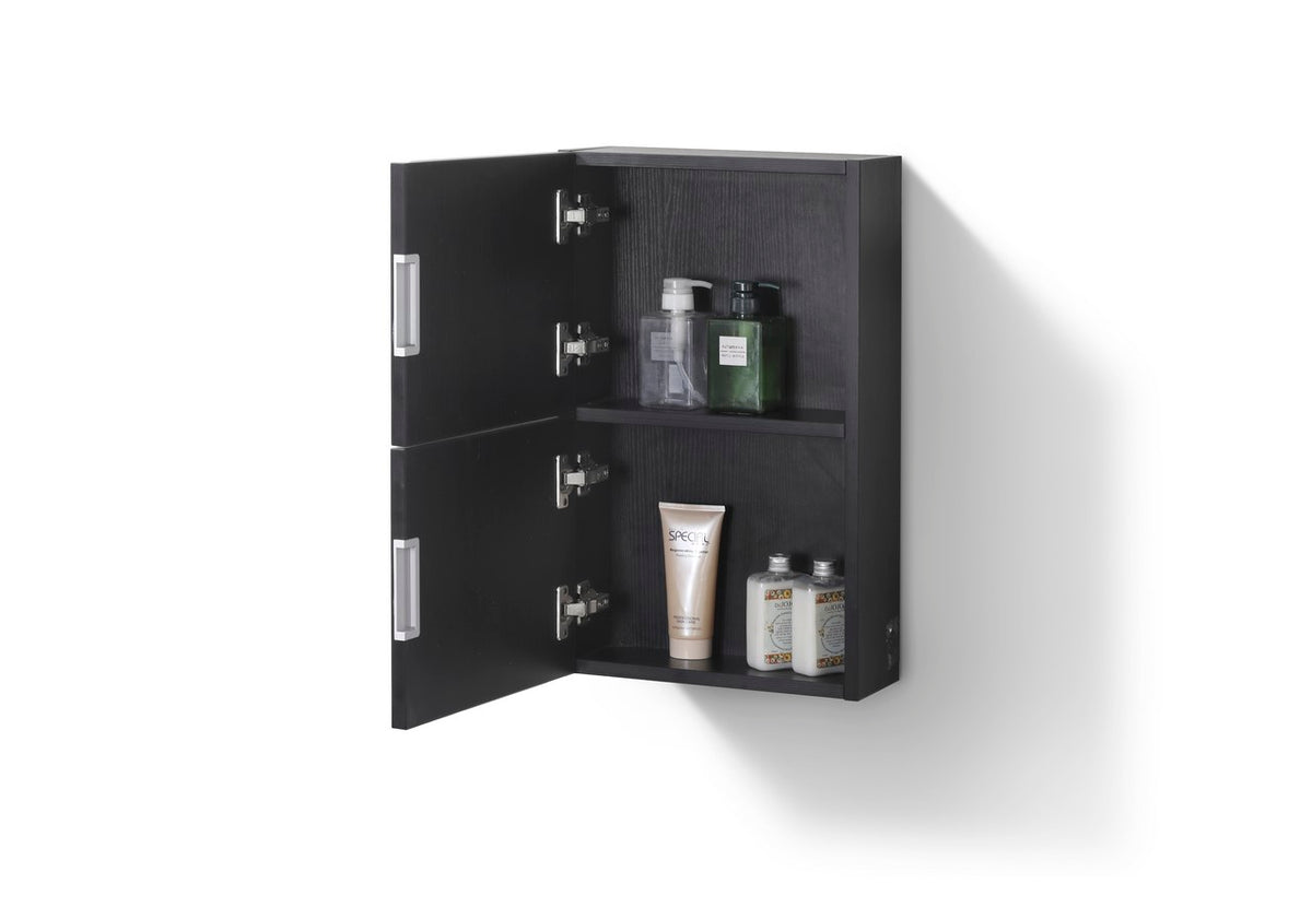 Kube Bath Bliss 14" Wide by 24" High Linen Side Cabinet With One Door - Black (ALT24-BK) view 3