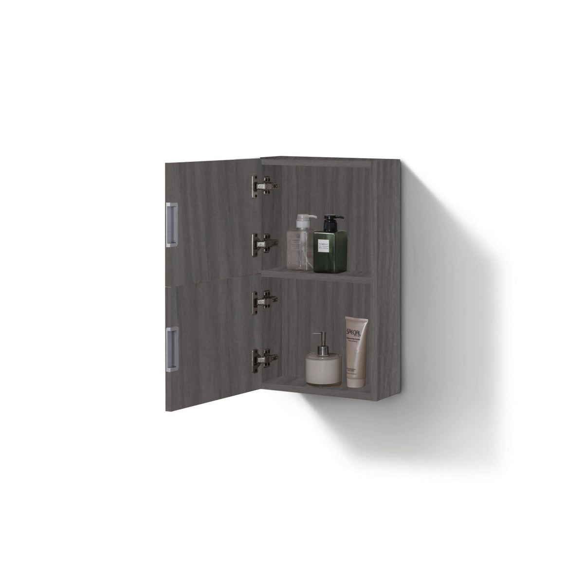 Kube Bath Bliss 14" Wide by 24" High Linen Side Cabinet With One Door - Vulcan Ash Grey (ALT24-VAG) view 3
