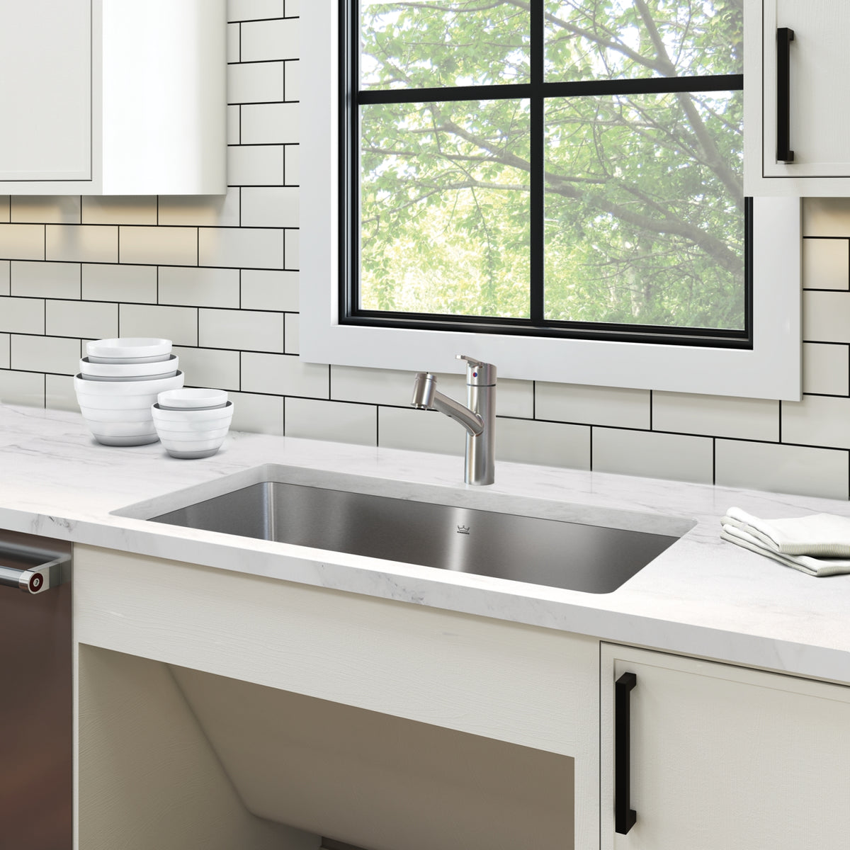 Kindred Brookmore 33" drop-in stainless steel kitchen sink BSL2233-ADA-1