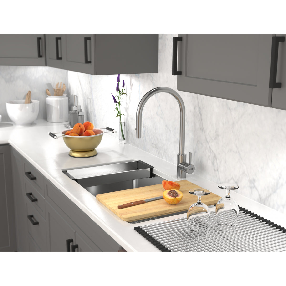 Kindred Brookmore 32.5" undermount stainless steel kitchen sink BSU1832-9OW-WKC