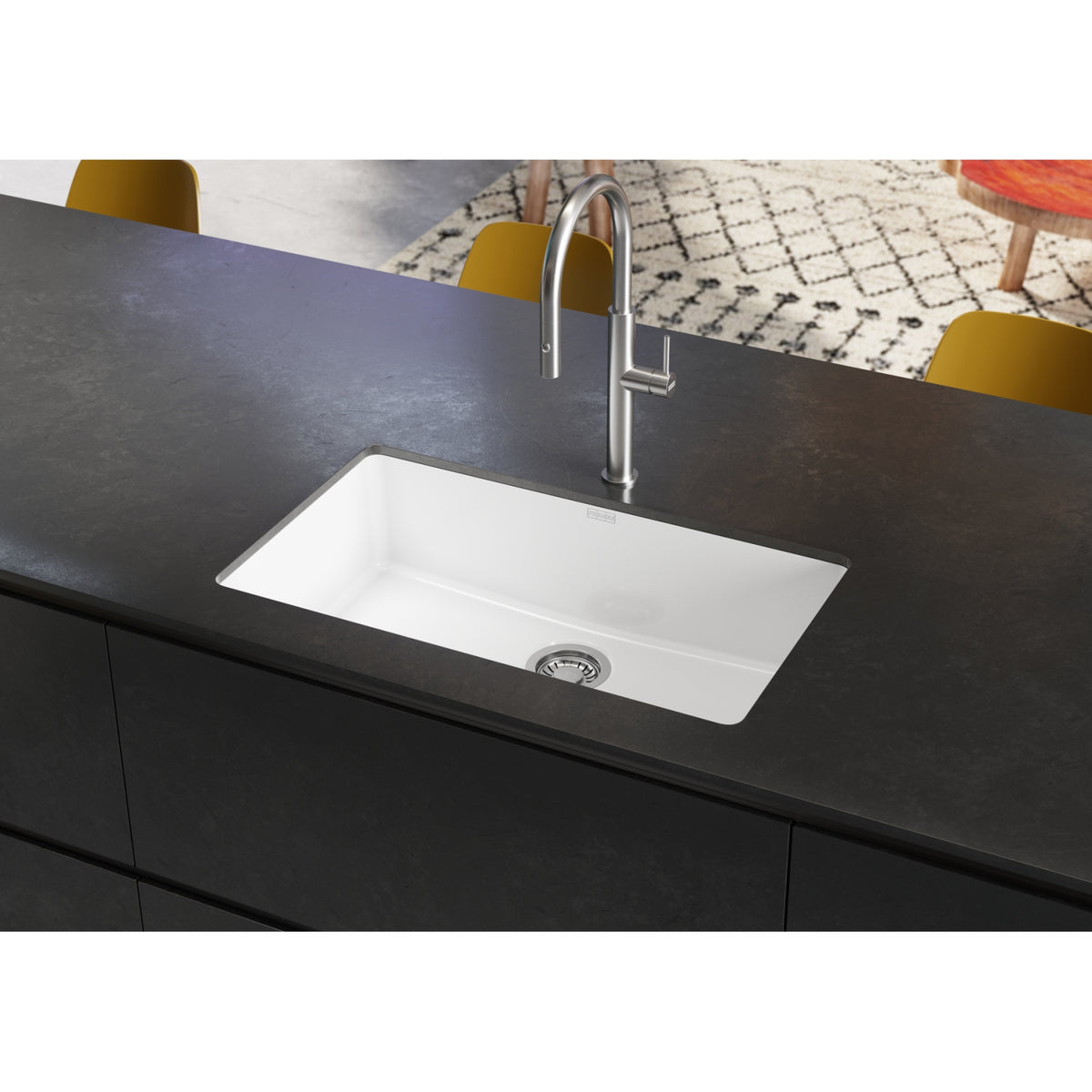 Franke KubusX 29.3" undermount fireclay kitchen sink KXK11028-GWH