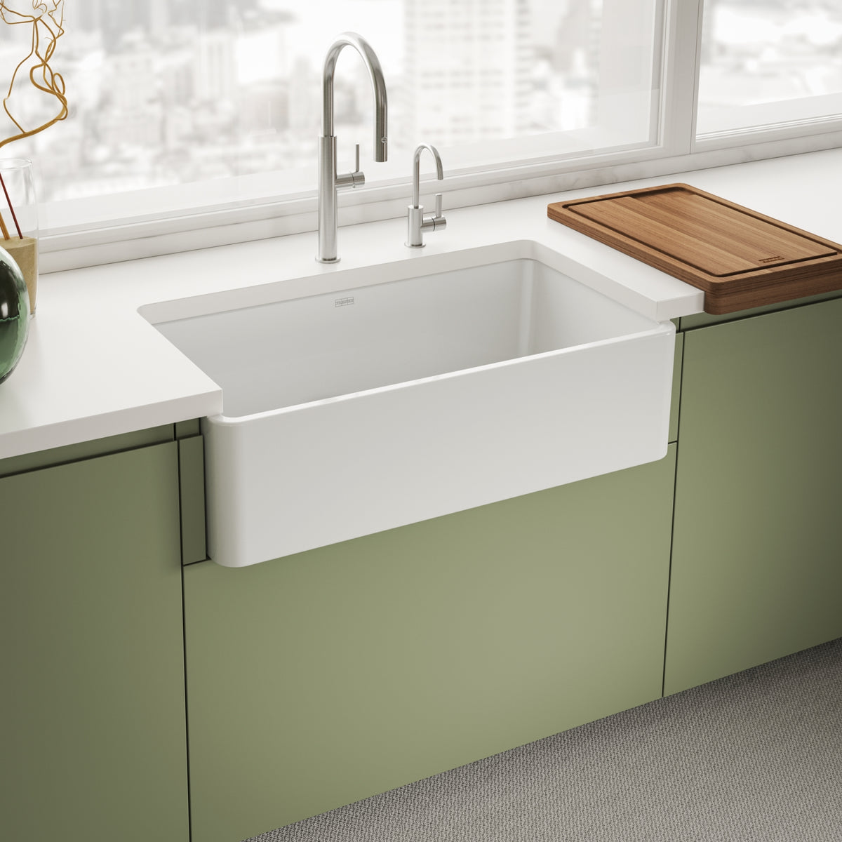 Franke Ceranova 36" apron front fireclay kitchen sink CRK71036-GWH