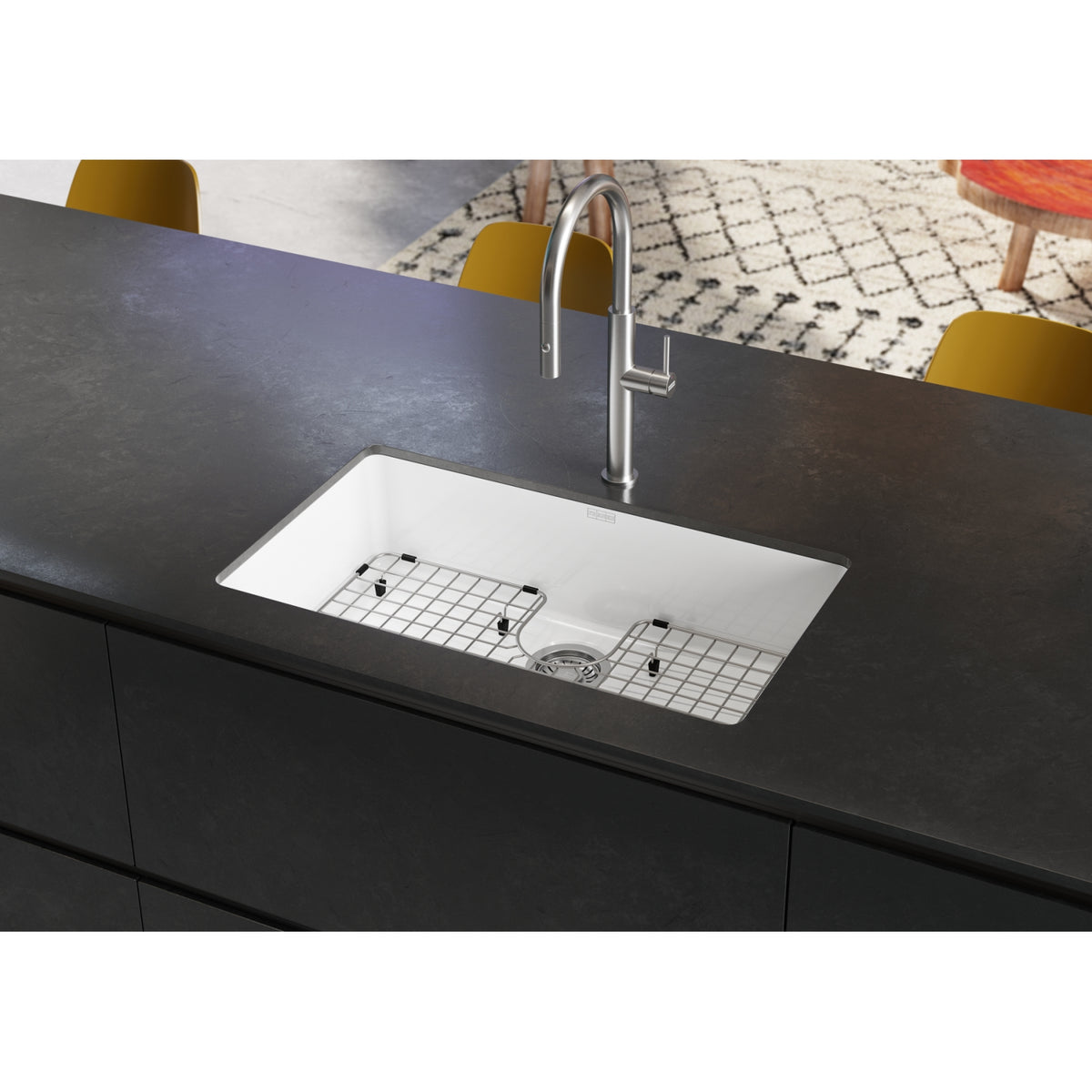 Franke KubusX 29.3" undermount fireclay kitchen sink KXK11028-GWH