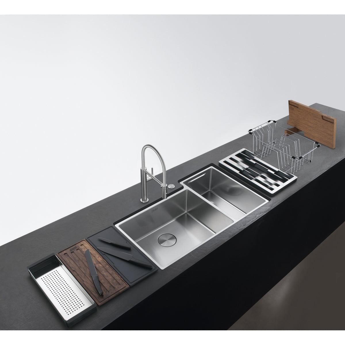 Franke Culinary Work Center 35.19" undermount stainless steel kitchen sink CUX16021-W