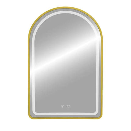 ARCH Framed Front Light LED Mirror - LMF926F - 24 x 36 Brushed Gold - Plumbing Market