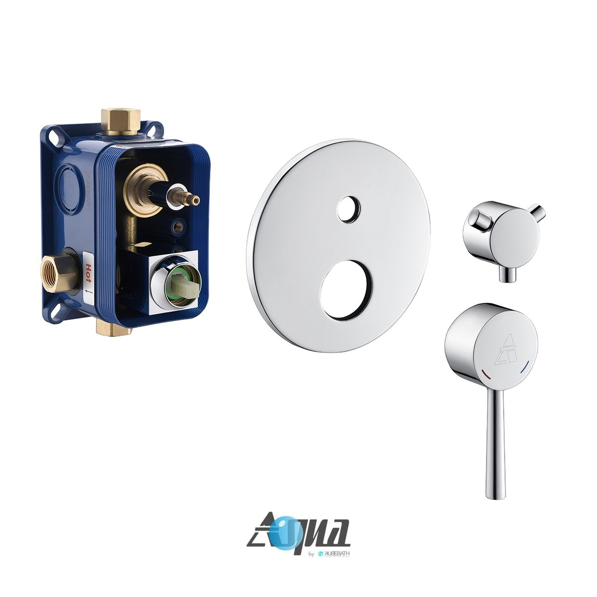 Kube Bath Aqua Rondo Brass Shower Set w/ 8" Ceiling Mount Round Rain Shower, Handheld and Tub Filler - Chrome (RCR8HHTF3V) view 5