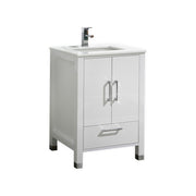 Kube Bath Anziano 24" Gloss White Vanity w/ Quartz Countertop - Gloss White (ASL1524-GW)