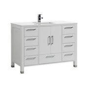 Kube Bath Anziano 48" Gloss White Vanity w/ Quartz Countertop - Gloss White (ASL1548S-GW)
