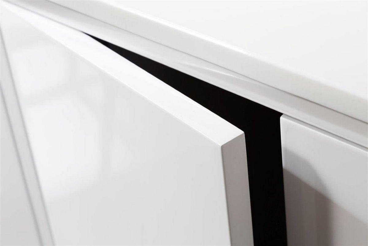 Kube Bath Anziano 71" Double Sink Gloss White Vanity w/ Quartz Countertop - Gloss White (ASL1572-GW) view 2