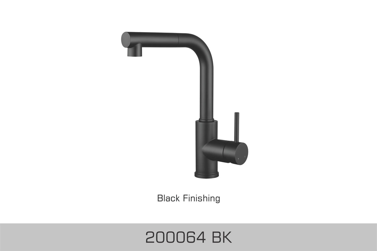 Bosco 200064BK Pull-Out Solid Stainless Steel Kitchen Faucet Black Finish