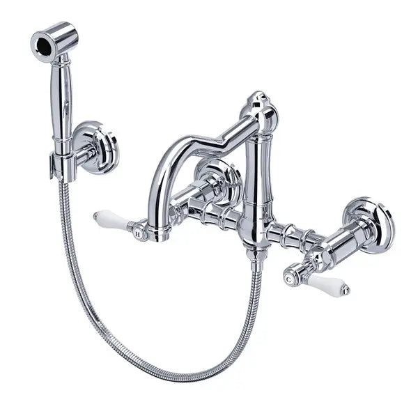 Acqui® Wall Mount Bridge Kitchen Faucet With Sidespray And Column Spout - Plumbing Market