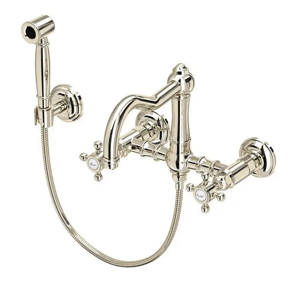 Acqui® Wall Mount Bridge Kitchen Faucet With Sidespray And Column Spout - Plumbing Market