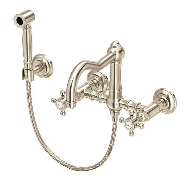 Acqui® Wall Mount Bridge Kitchen Faucet With Sidespray And Column Spout - Plumbing Market