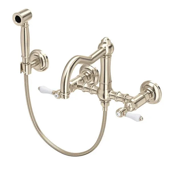 Acqui® Wall Mount Bridge Kitchen Faucet With Sidespray And Column Spout - Plumbing Market
