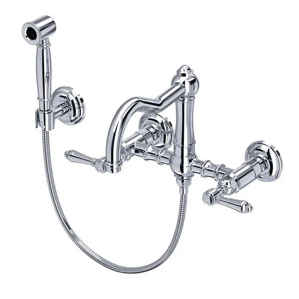 Acqui® Wall Mount Bridge Kitchen Faucet With Sidespray And Column Spout - Plumbing Market