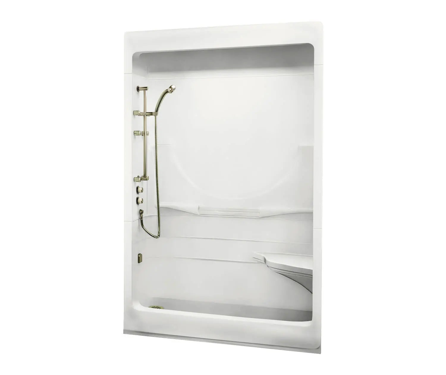 Allegro I 59 x 33 Acrylic Alcove Right-Hand Drain Three-Piece Shower in White - Plumbing Market
