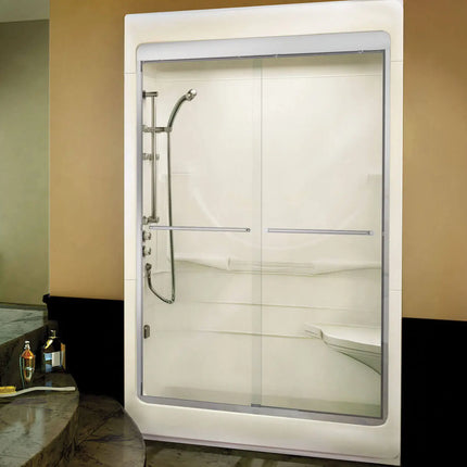 Allegro I 59 x 33 Acrylic Alcove Right-Hand Drain Three-Piece Shower in White - Plumbing Market