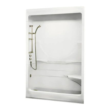 Allegro I 59 x 33 Acrylic Alcove Right-Hand Drain Three-Piece Shower in White - Plumbing Market