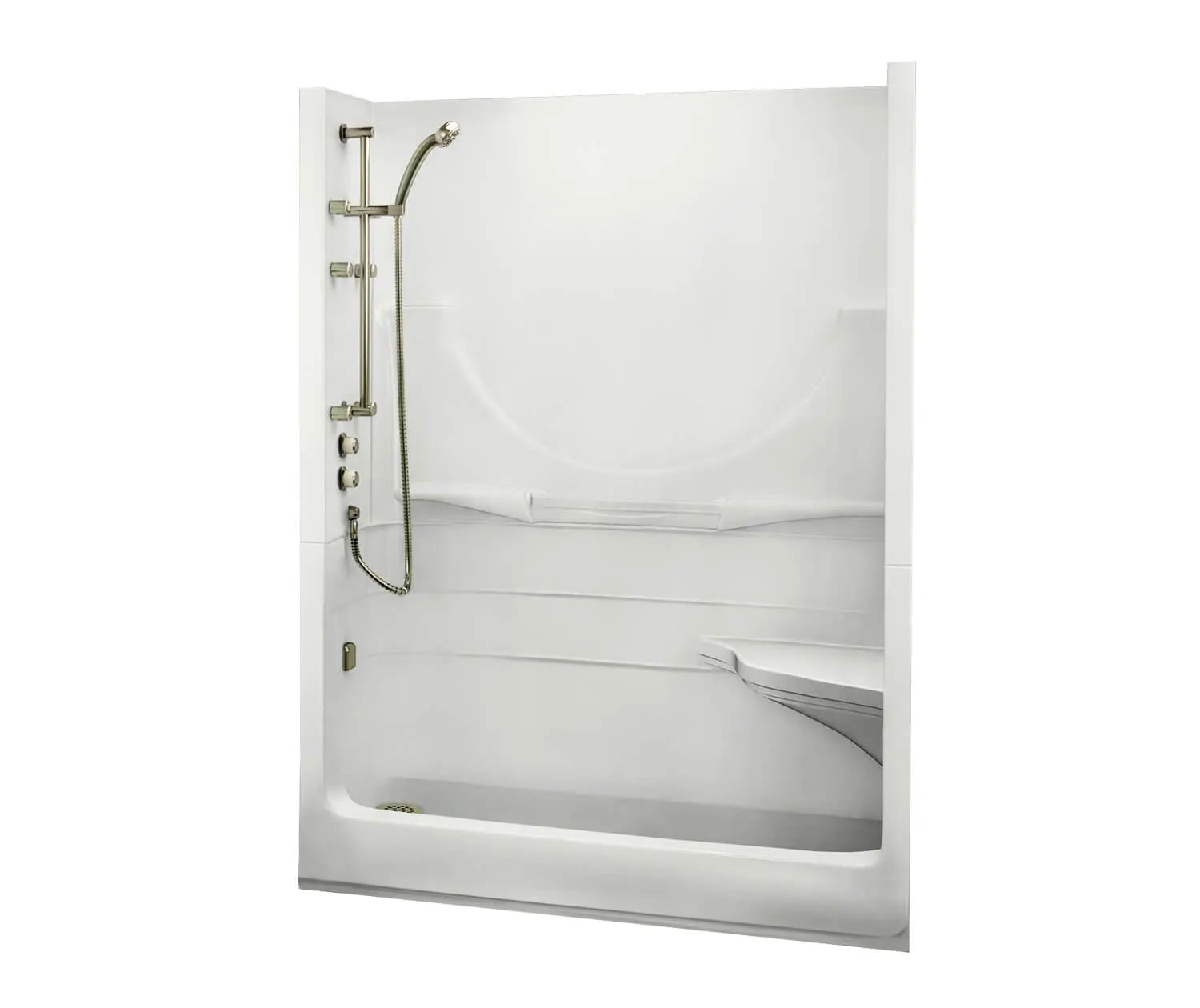 Allegro II 59 x 32 Acrylic Alcove Right-Hand Drain One-Piece Shower in White - Plumbing Market