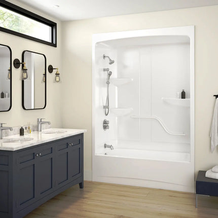 Allia Access TSR-6032 Acrylic Alcove Left-Hand Drain One-Piece Tub Shower in White - Plumbing Market