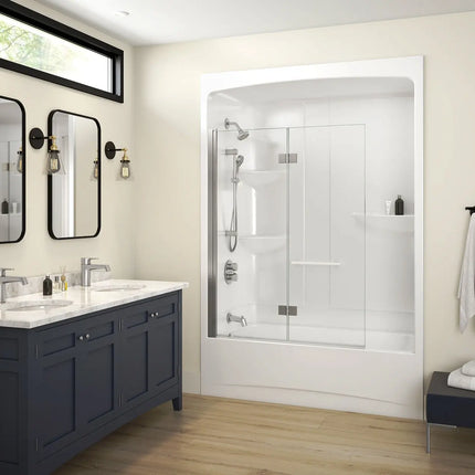 Allia Access TSR-6032 Acrylic Alcove Left-Hand Drain One-Piece Tub Shower in White - Plumbing Market