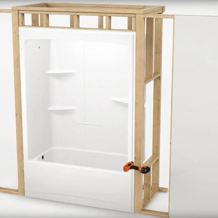 Allia Access TSR-6032 Acrylic Alcove Left-Hand Drain One-Piece Tub Shower in White - Plumbing Market