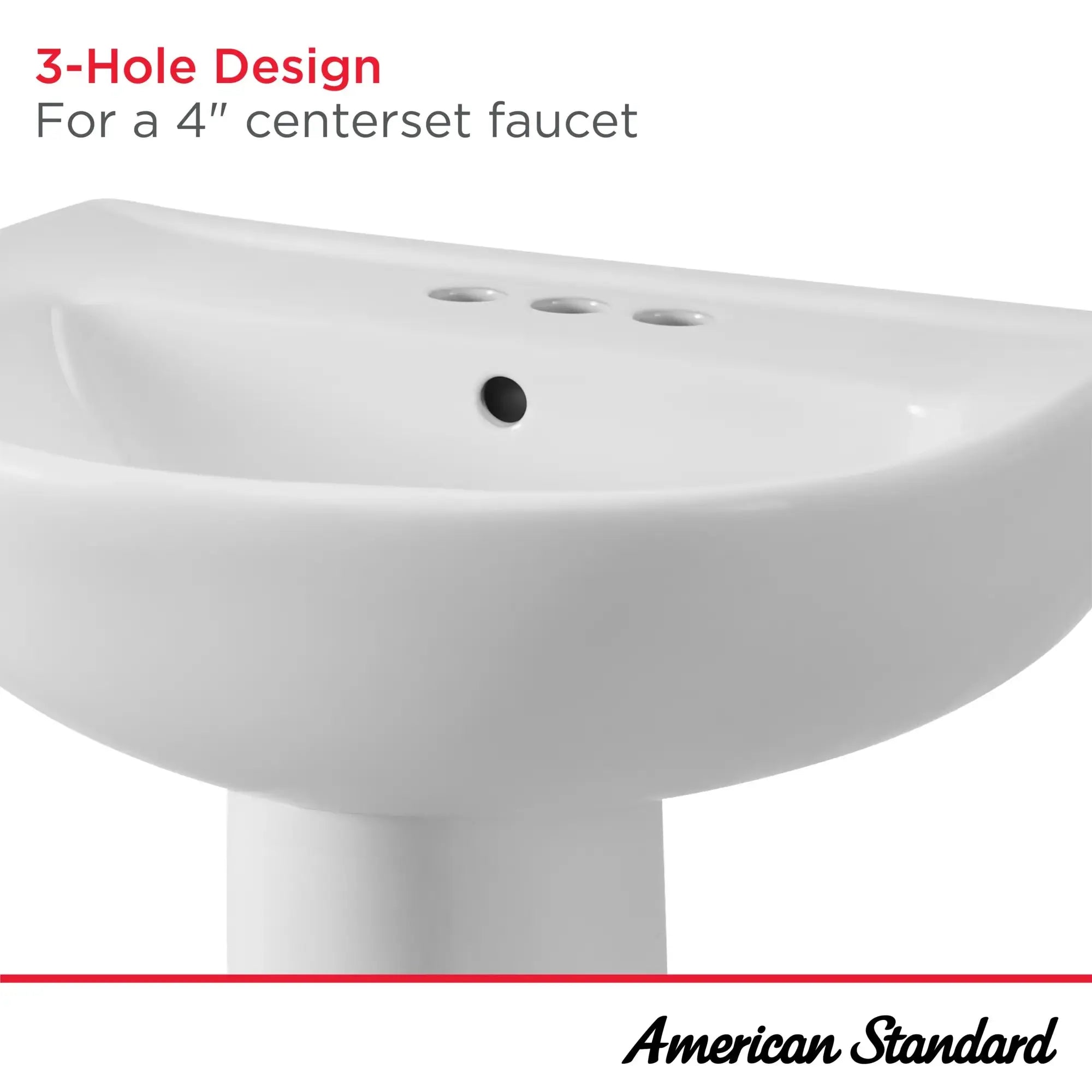 American Standard 24-Inch Evolution 4-Inch Centerset Pedestal Sink Top