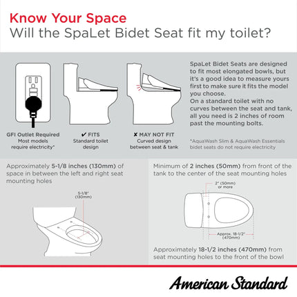 American Standard AquaWash Essentials Non-Electric SpaLet Bidet Seat With Manual Operation - Plumbing Market