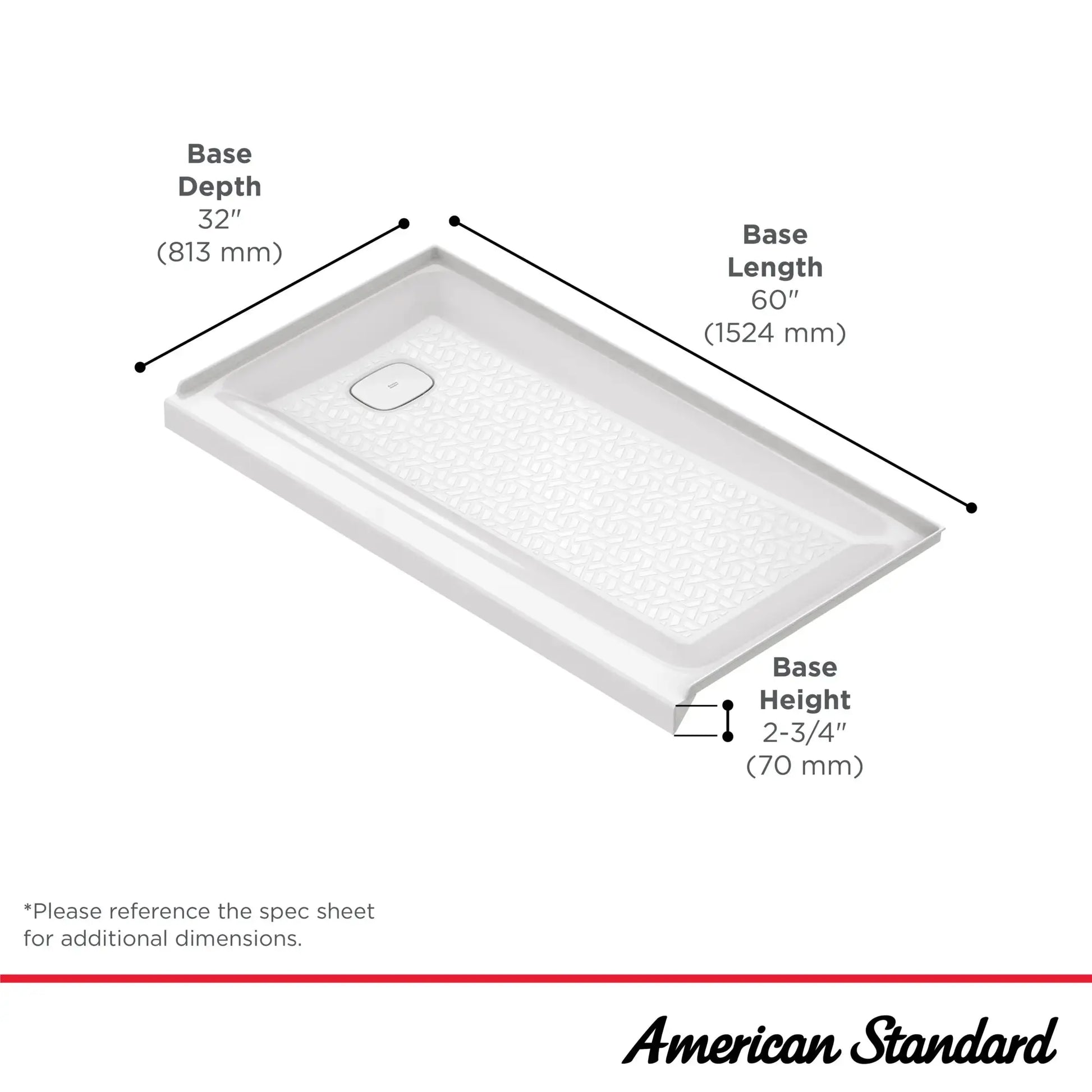 American Standard Aspirations 60x32 Single Threshold Shower Base - Plumbing Market