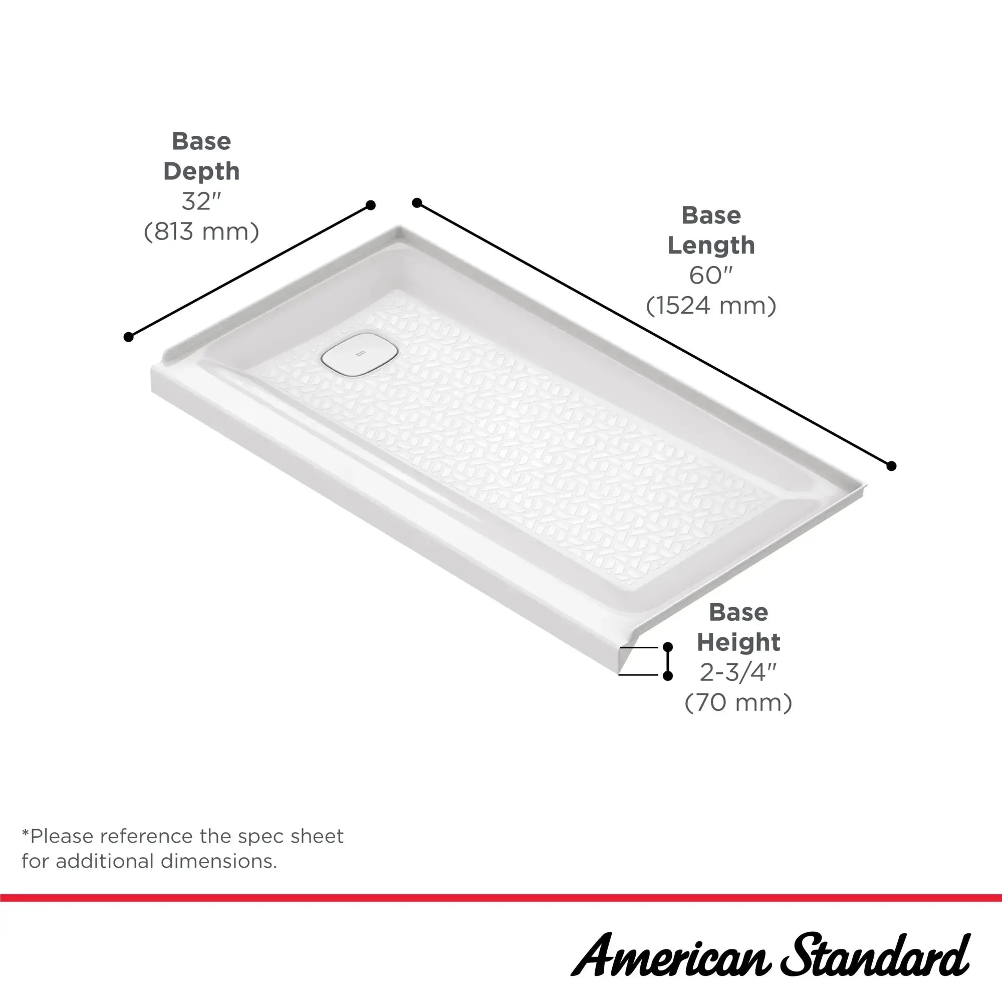 American Standard Aspirations 60x32 Single Threshold Shower Base - Plumbing Market