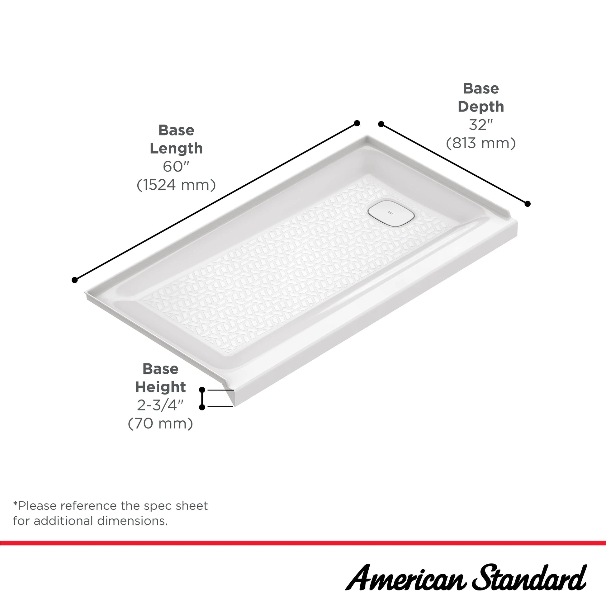 American Standard Aspirations 60x32 Single Threshold Shower Base - Plumbing Market