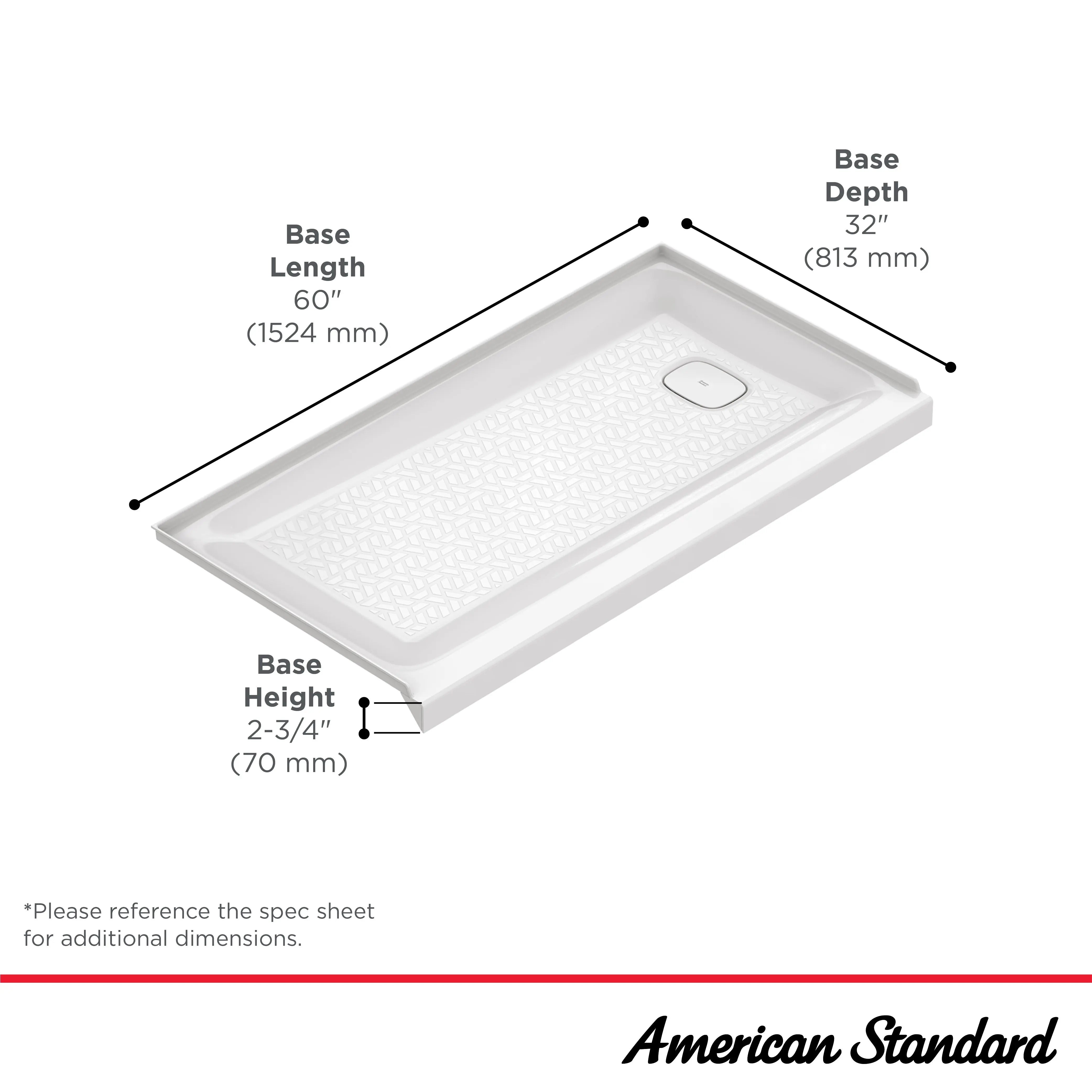 American Standard Aspirations 60x32 Single Threshold Shower Base - Plumbing Market