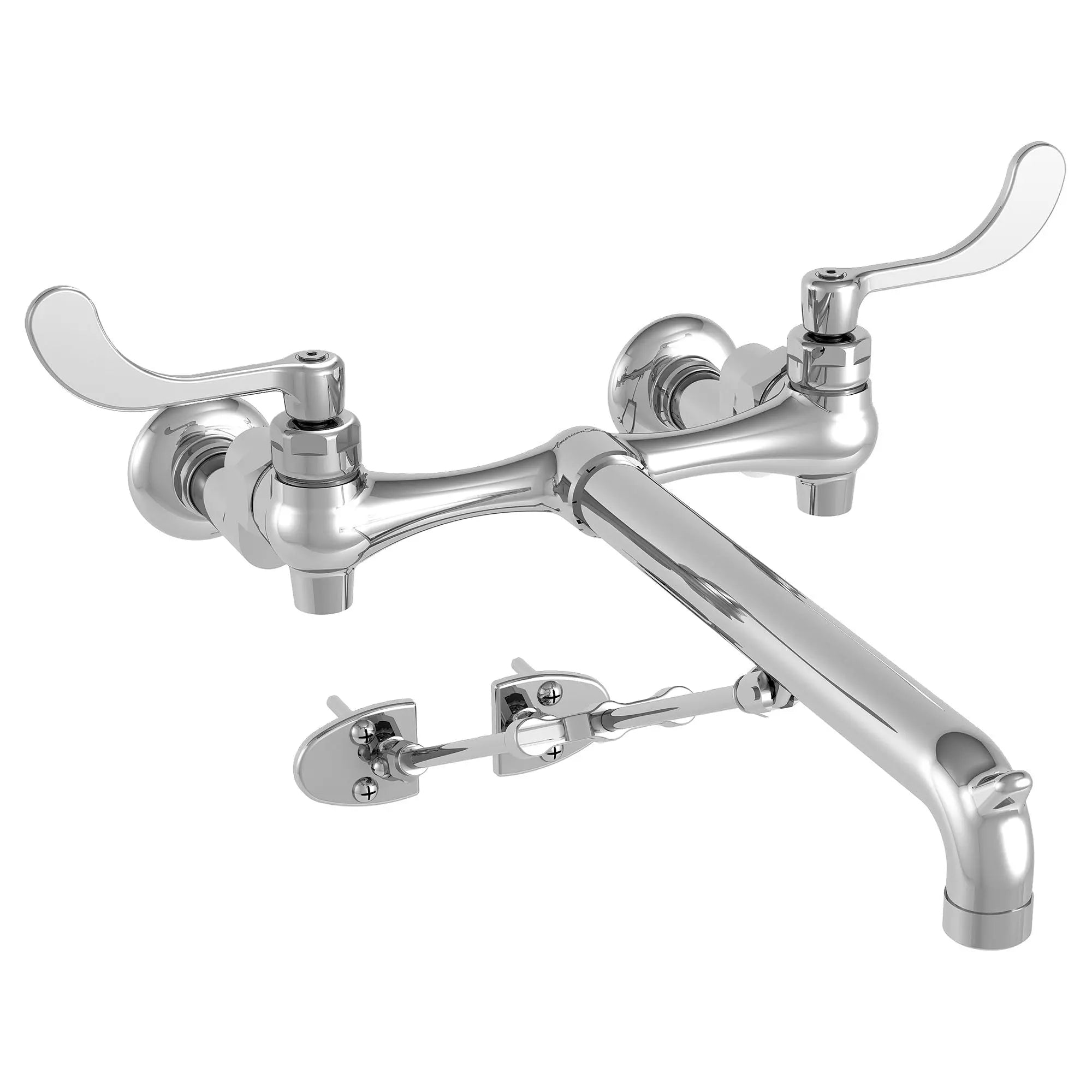 American Standard Bottom Brace Wall-Mount Service Sink Faucet With 12-Inch Spout and Offset Shanks 8345115.002 - Plumbing Market