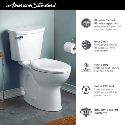 American Standard Cadet PRO 1.6 Chair Height Elongated Toilet Less Seat - Plumbing Market