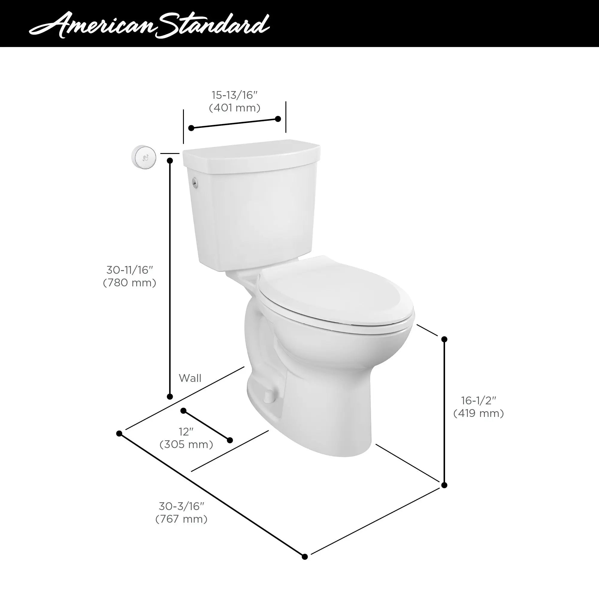 American Standard Cadet Touchless Elongated Toilet Less Seat - Plumbing Market