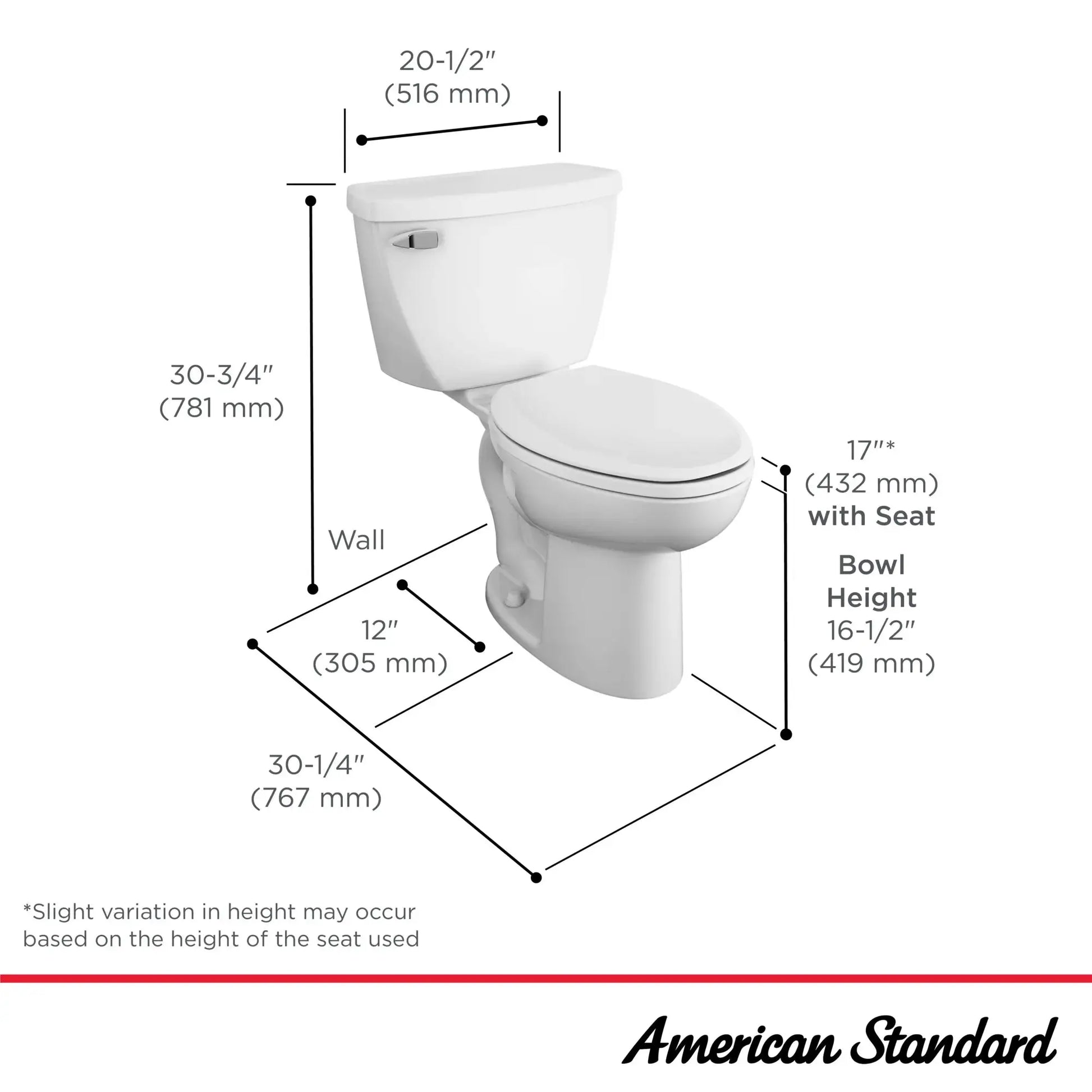 American Standard Cadet Two-Piece Pressure Assist 1.6 gpf/6.0 Lpf Chair Height Elongated EverClean Toilet - Plumbing Market