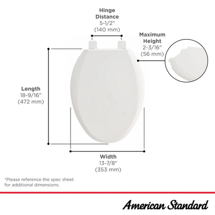 American Standard Cardiff Slow-Close Elongated Toilet Seat White - Plumbing Market