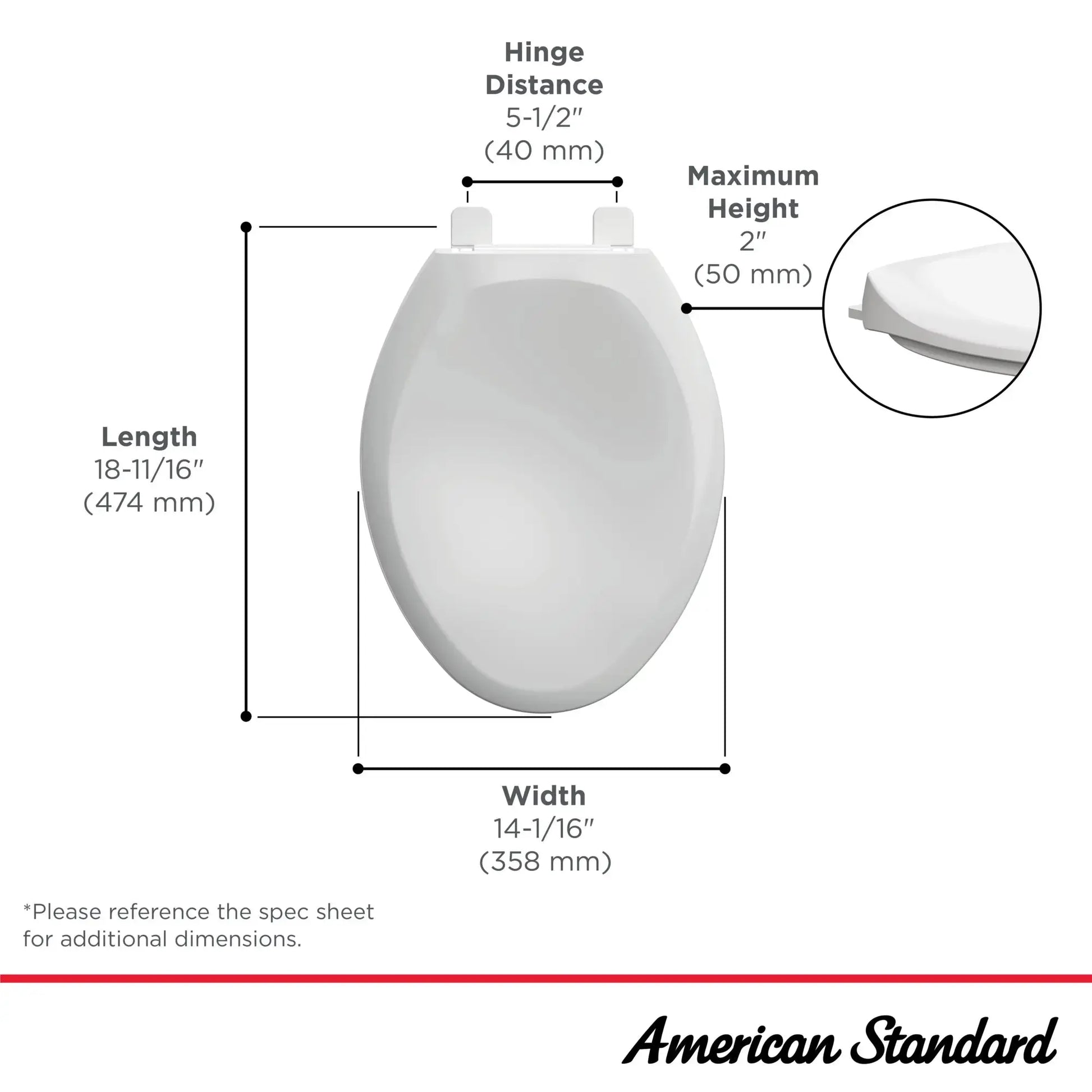 American Standard Champion Slow-Close & Easy Lift-Off Elongated Toilet Seat 5321A65CT.020 - Plumbing Market
