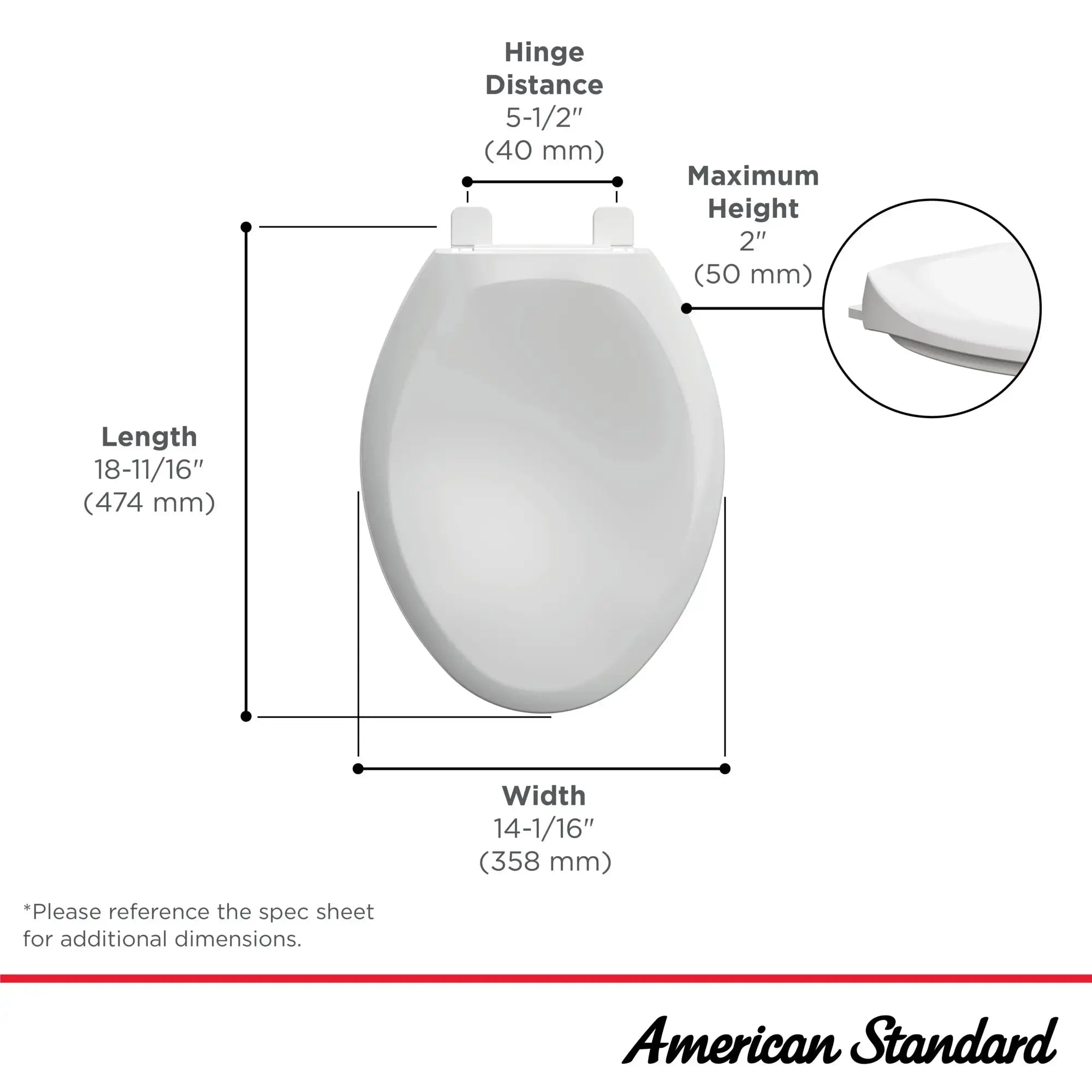 American Standard Champion Slow-Close & Easy Lift-Off Elongated Toilet Seat 5321A65CT.020 - Plumbing Market