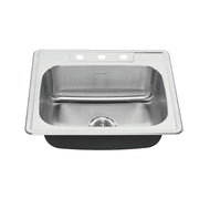 American Standard Colony 25 x 22-Inch Stainless Steel 3-Hole Top Mount Single Bowl Kitchen Sink 20SB.8252283S.075 - Plumbing Market