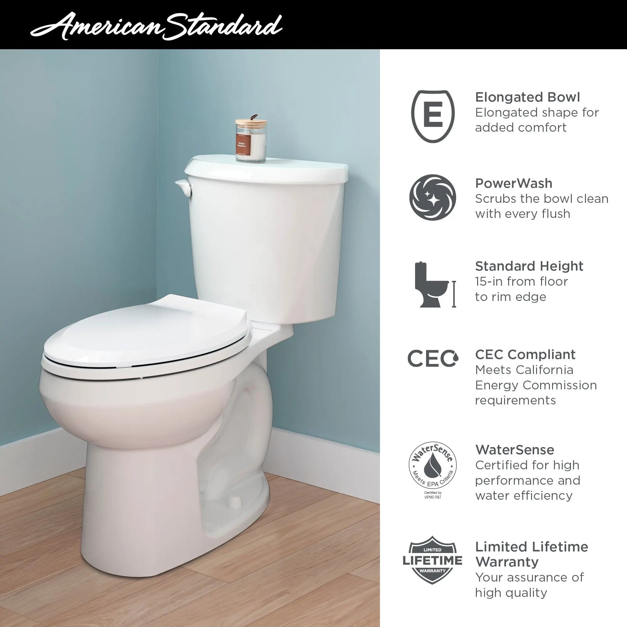 American Standard Colony 3 1.28 Elongated Toilet Less Seat - Plumbing Market