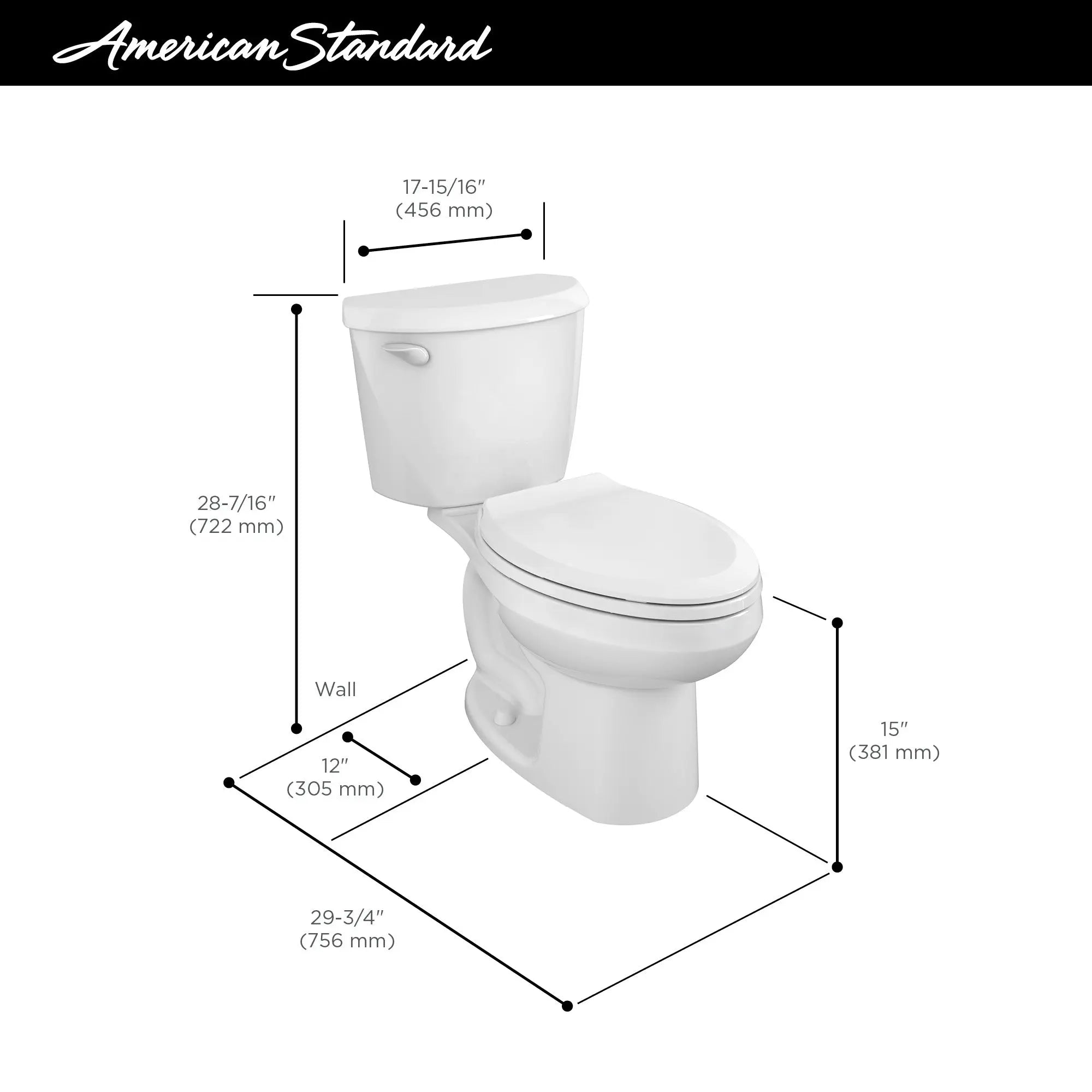 American Standard Colony 3 1.28 Elongated Toilet Less Seat - Plumbing Market