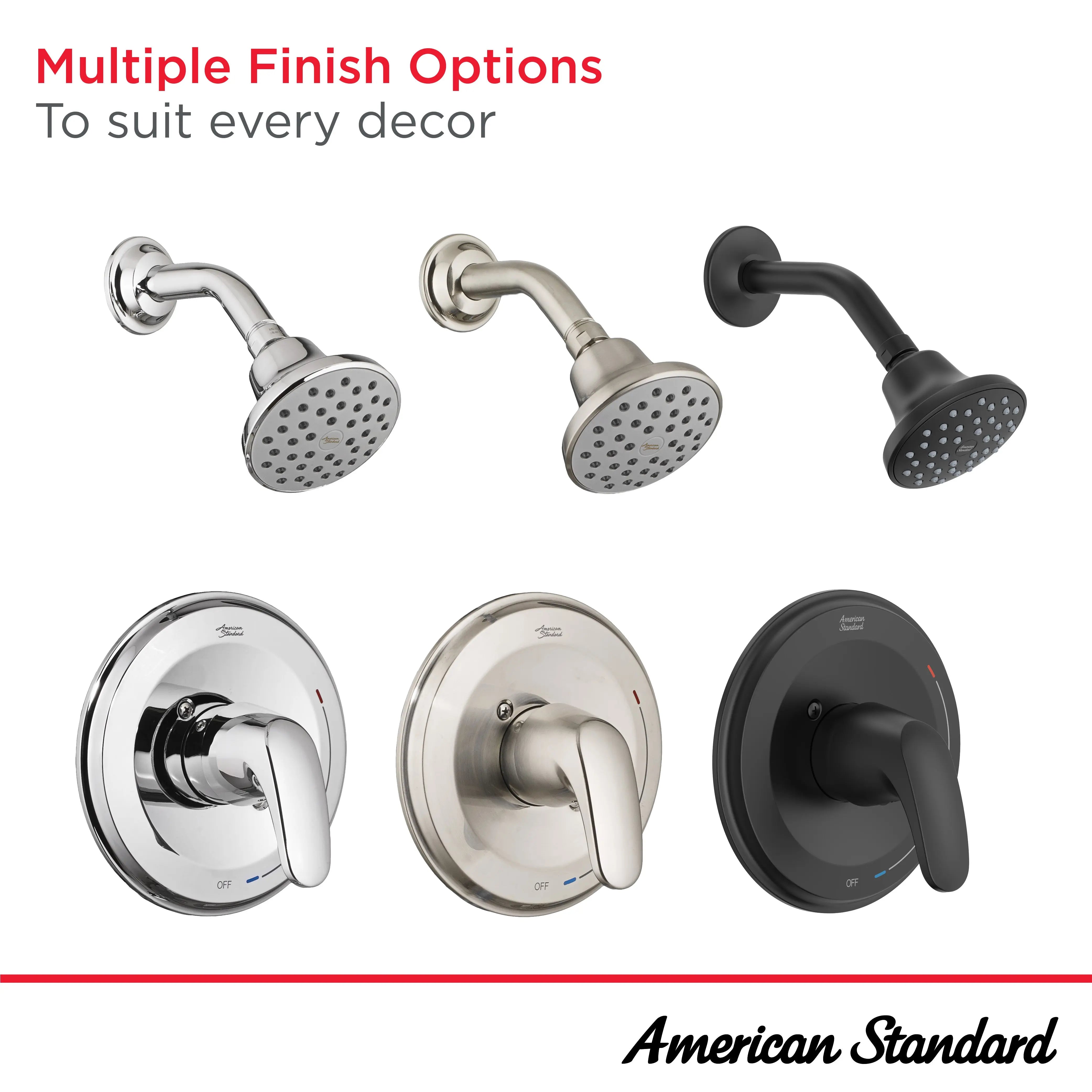 American Standard Colony PRO 1.75 gpm/6.6 L/min Shower Trim Kit With Water-Saving Showerhead, Double Ceramic Pressure Balance Cartridge With Lever Handle TU075507.295 - Plumbing Market