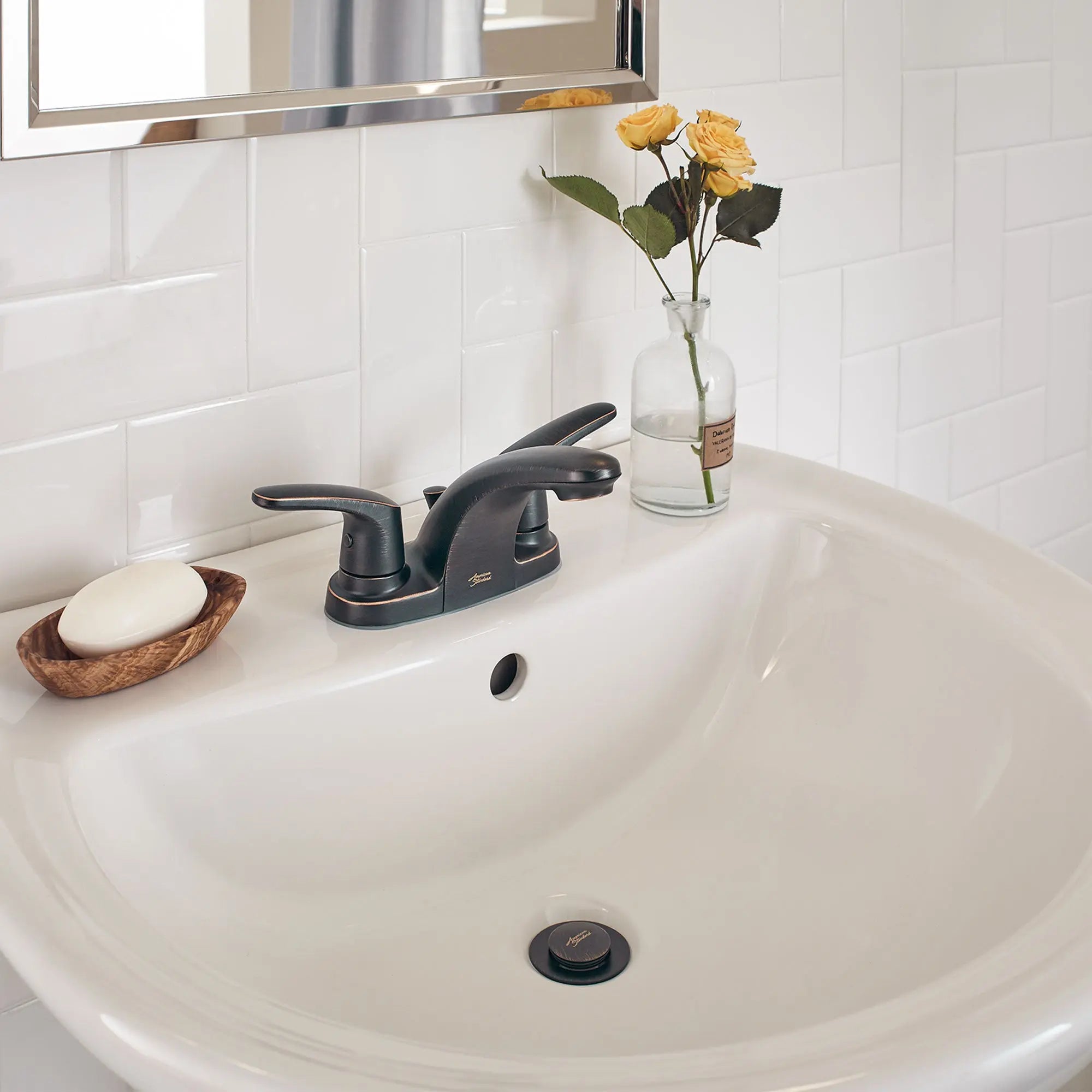 American Standard Colony PRO 4-Inch Centerset 2-Handle Bathroom Faucet 1.2 gpm/4.5 Lpm With Lever Handles 7075202.278 - Plumbing Market