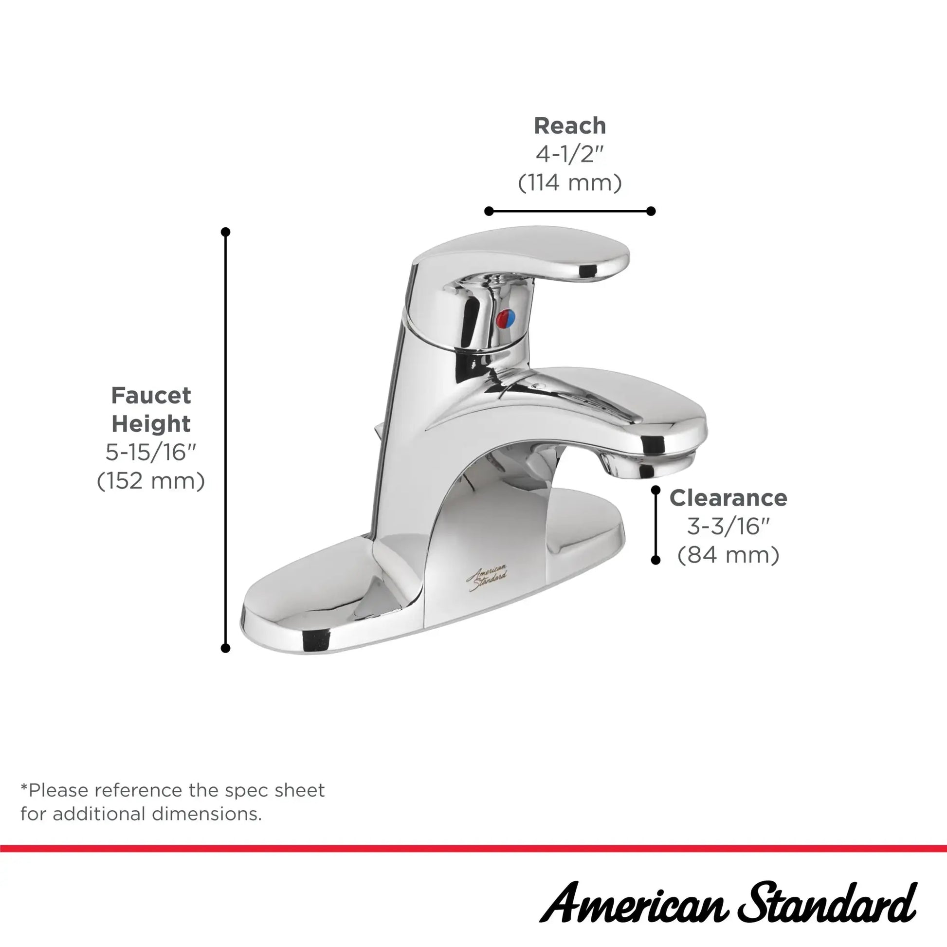 American Standard Colony PRO 4-Inch Centerset Single-Handle Bathroom Faucet 1.2 gpm/4.5 Lpm Less Drain With Lever Handle 7075005.278 - Plumbing Market