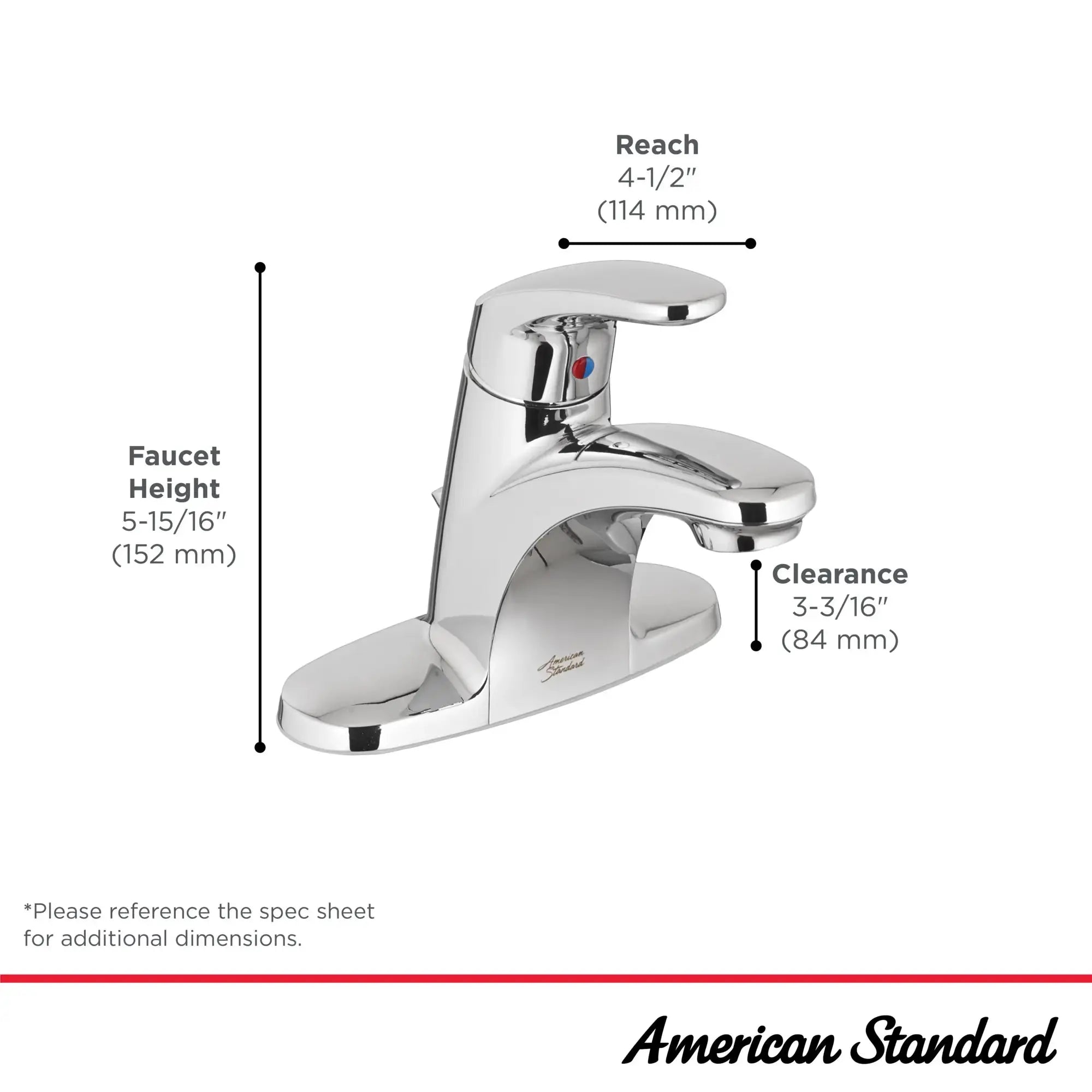 American Standard Colony PRO 4-Inch Centerset Single-Handle Bathroom Faucet 1.2 gpm/4.5 Lpm Less Drain With Lever Handle 7075005.295 - Plumbing Market